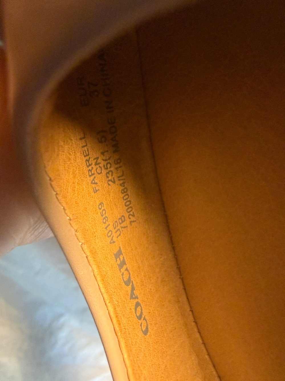 COACH Taupe Leather Embellished Ballet Flats - Picture 6 of 7